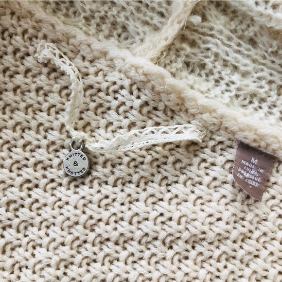 Anthropologie Knitted & Knotted Regan Open Front Textured Cardigan Size M - Picture 8 of 13